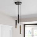 LED pendellampe Franka 3-lys aluminium Ø24 cm svart forfra