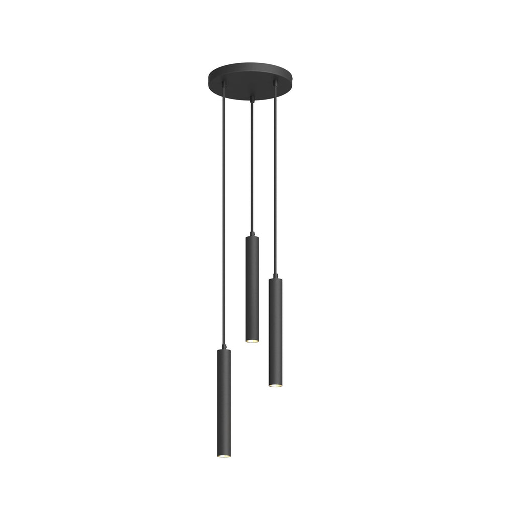 LED pendellampe Franka 3-lys aluminium Ø24 cm svart helhetlig oversikt