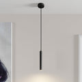 LED pendellampe Franka sylinderform svart aluminium forfra