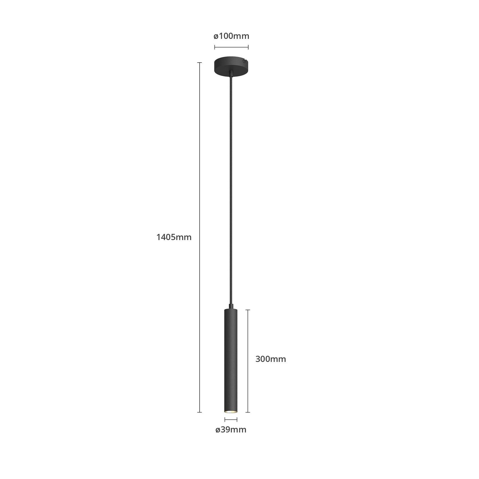 LED pendellampe Franka detalj av svart aluminium