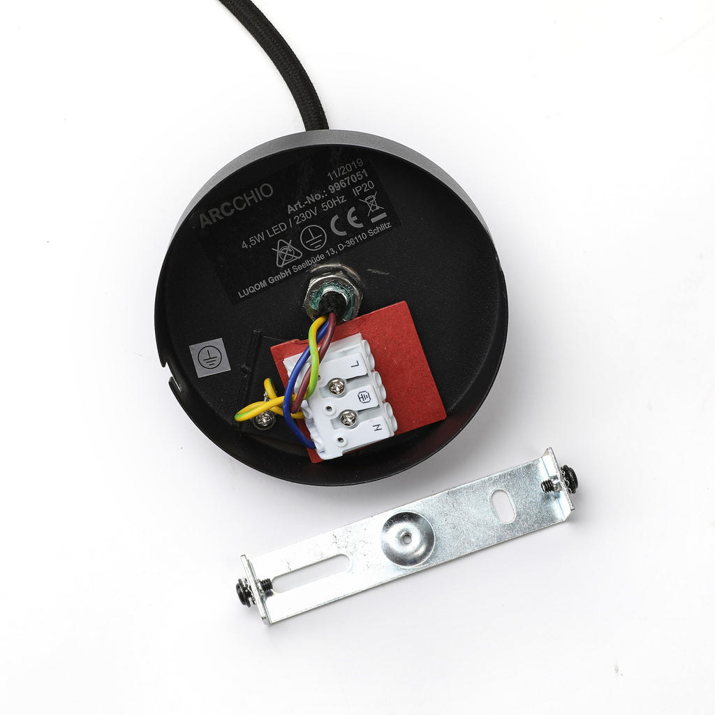 LED pendellampe Franka sylinderform svart aluminium sett fra undersiden