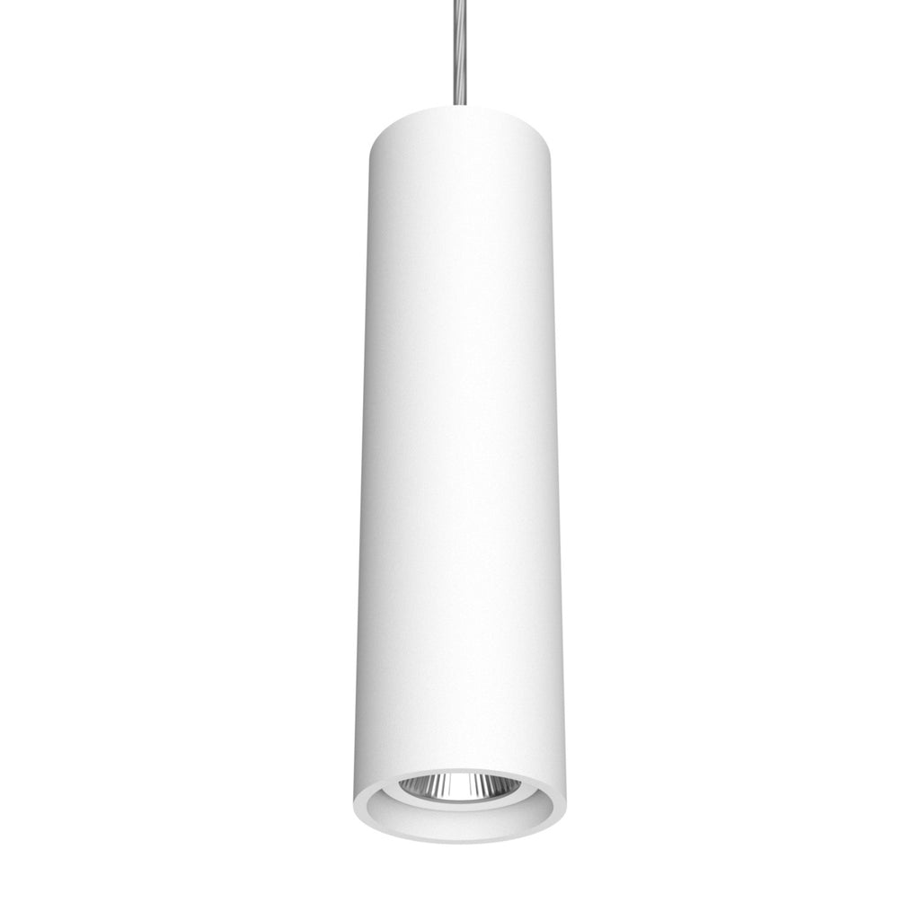 LED pendellampe Fuzzy sylindrisk hvit aluminium forfra
