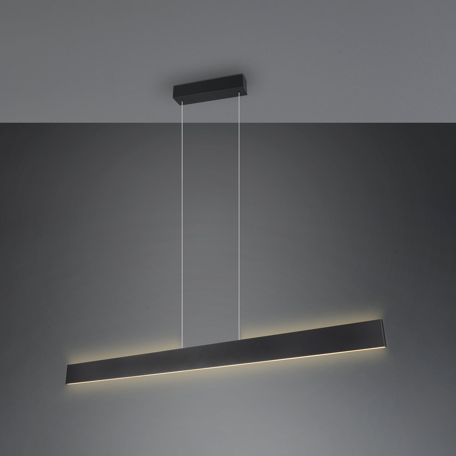 Detalj av LED pendellampe Galway svart matt CCT dimbar 150 cm