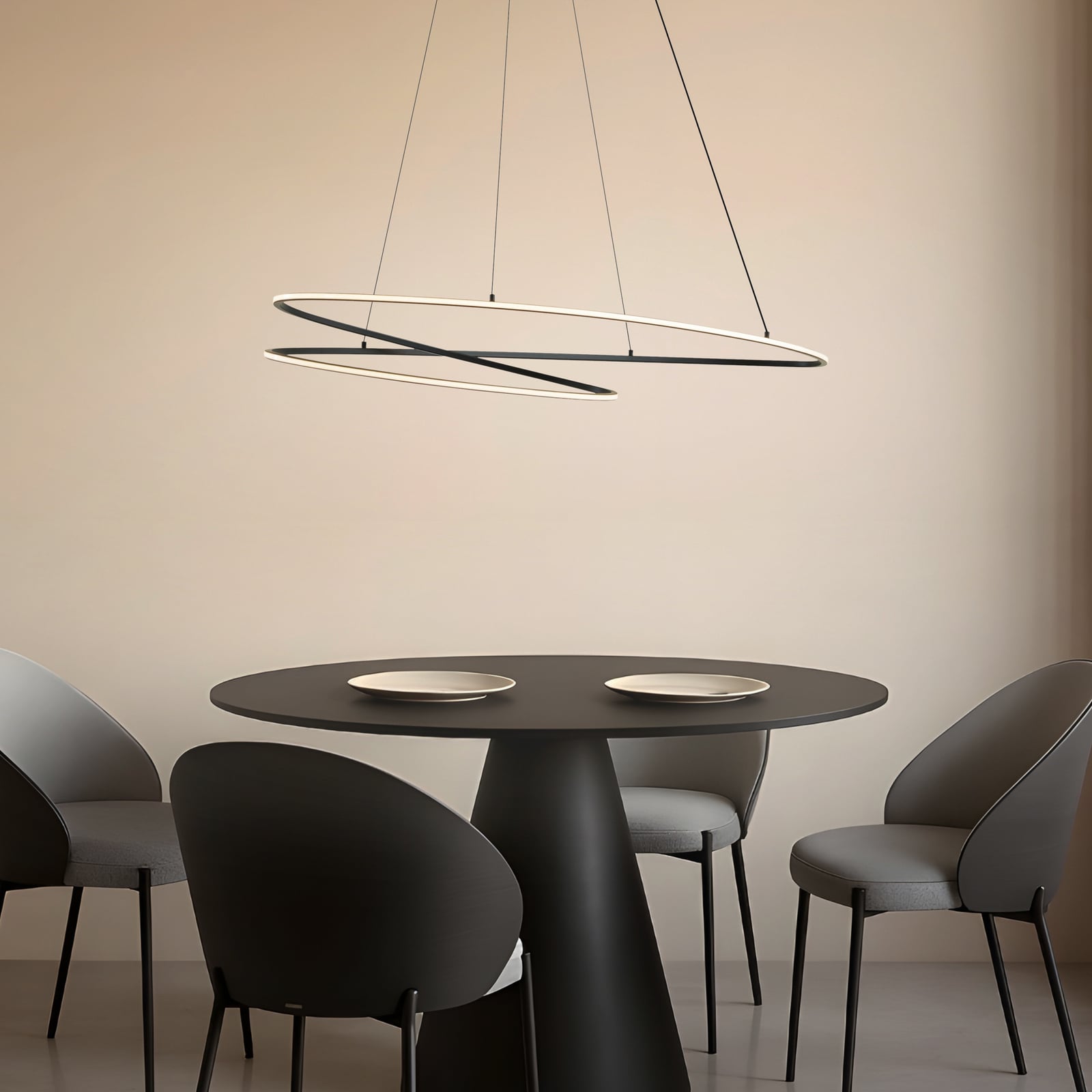 LED pendellampe Gavril dimbar svart 100 cm 40,5W bakside