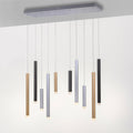 LED pendellampe Gemin 10-lys sølv/svart dimbar 89 cm forfra