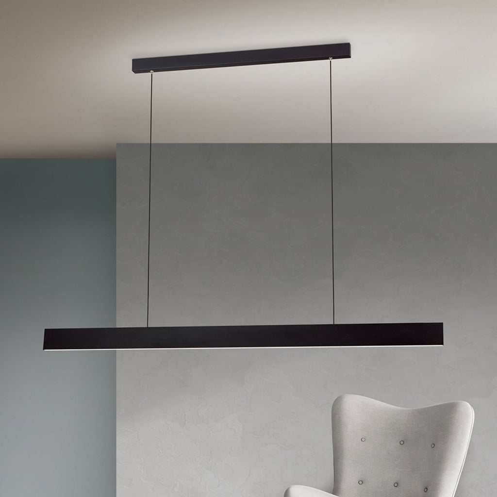 LED pendellampe Gideon opp og ned svart 146 cm montert