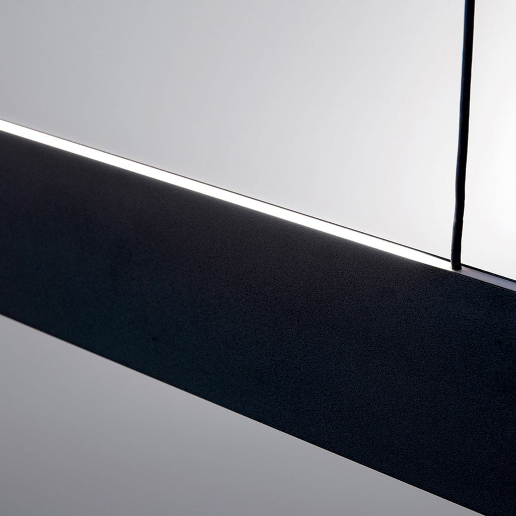 LED pendellampe Gideon opp og ned svart 146 cm lysdetalj