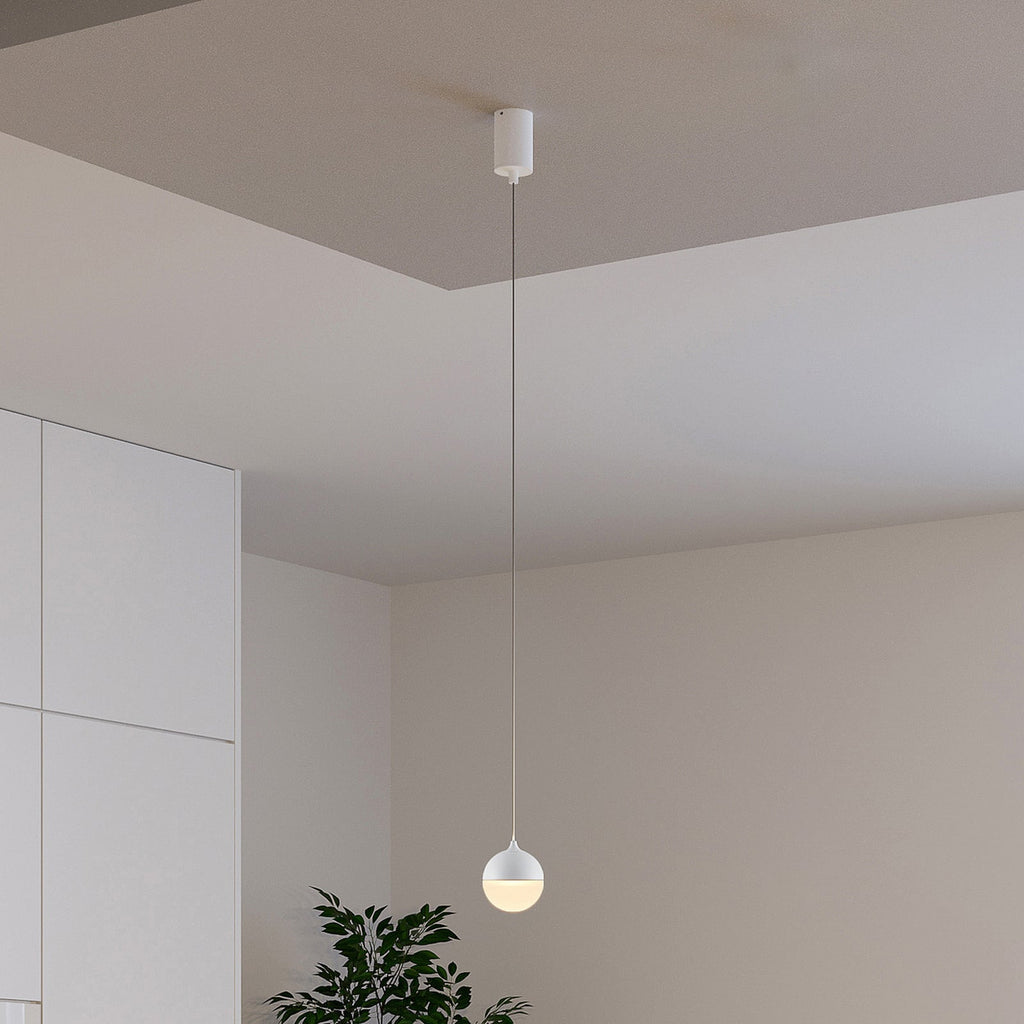 LED pendellampe Gilo PD kuleform hvit matt forfra