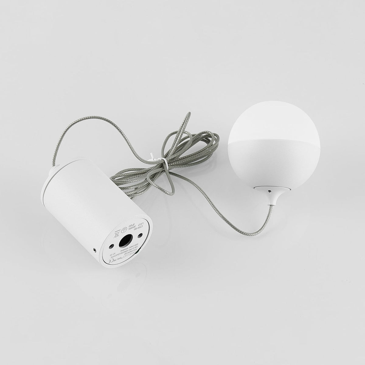 LED pendellampe Gilo PD kuleform hvit matt helhet