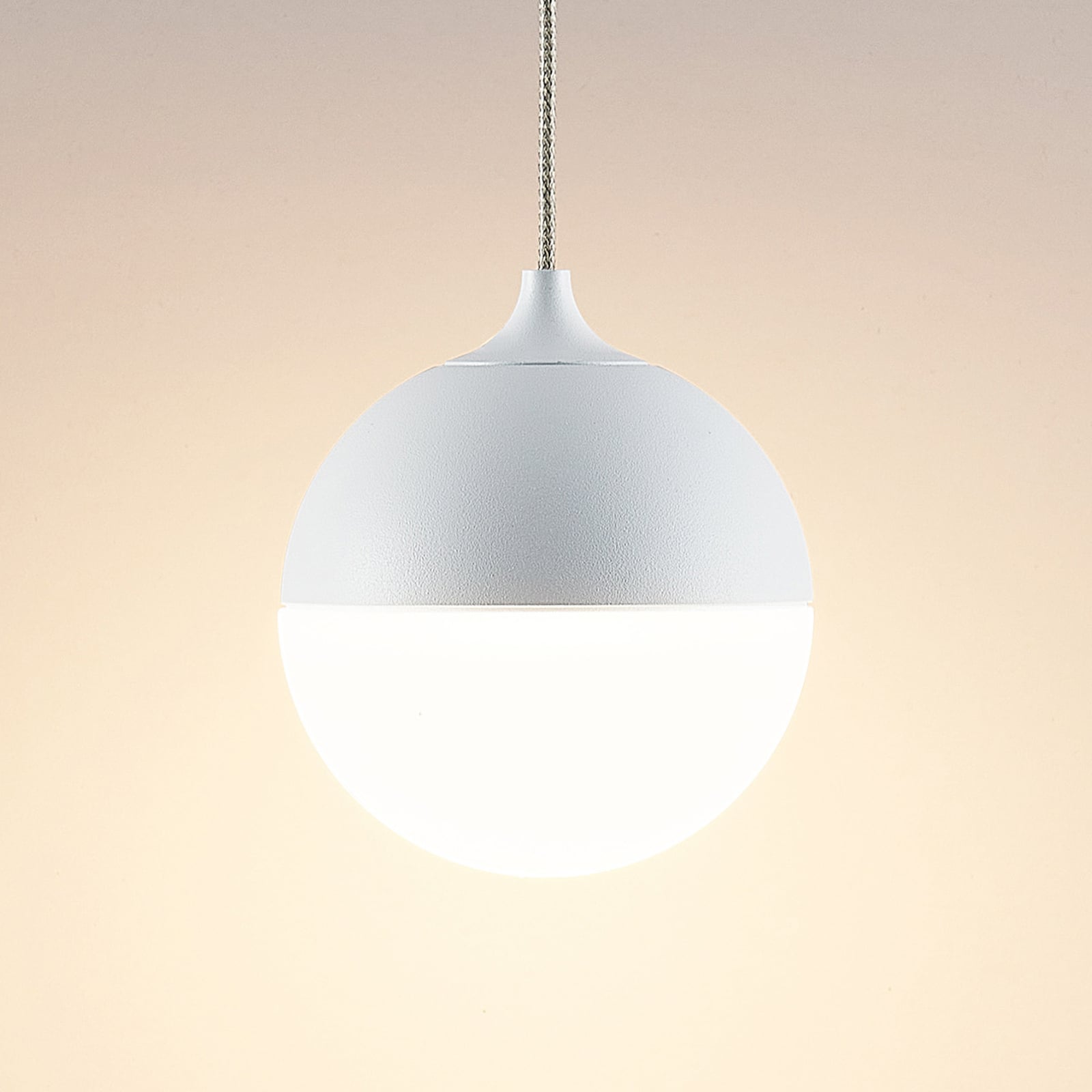LED pendellampe Gilo PD kuleform hvit matt oppheng