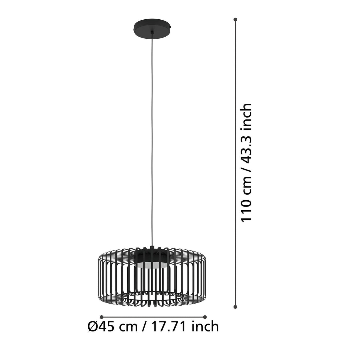 Detalj av metallskjerm på LED pendellampe Ginestrone-Z