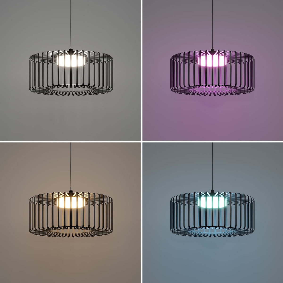 LED pendellampe Ginestrone-Z dimbar svart RGB CCT - EGLO