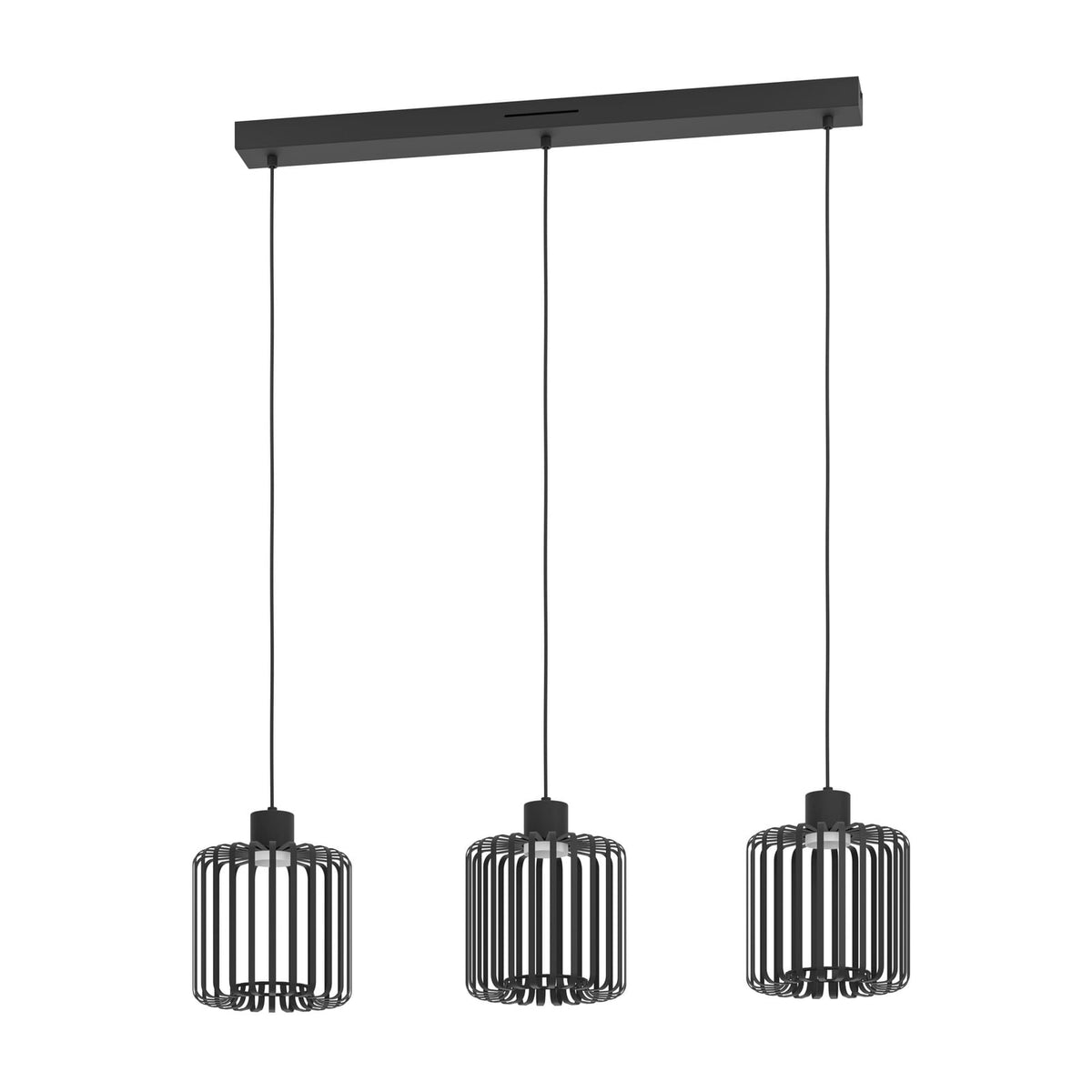 LED pendellampe Ginestrone-Z 3-lys dimbar CCT RGB svart montert over spisebord