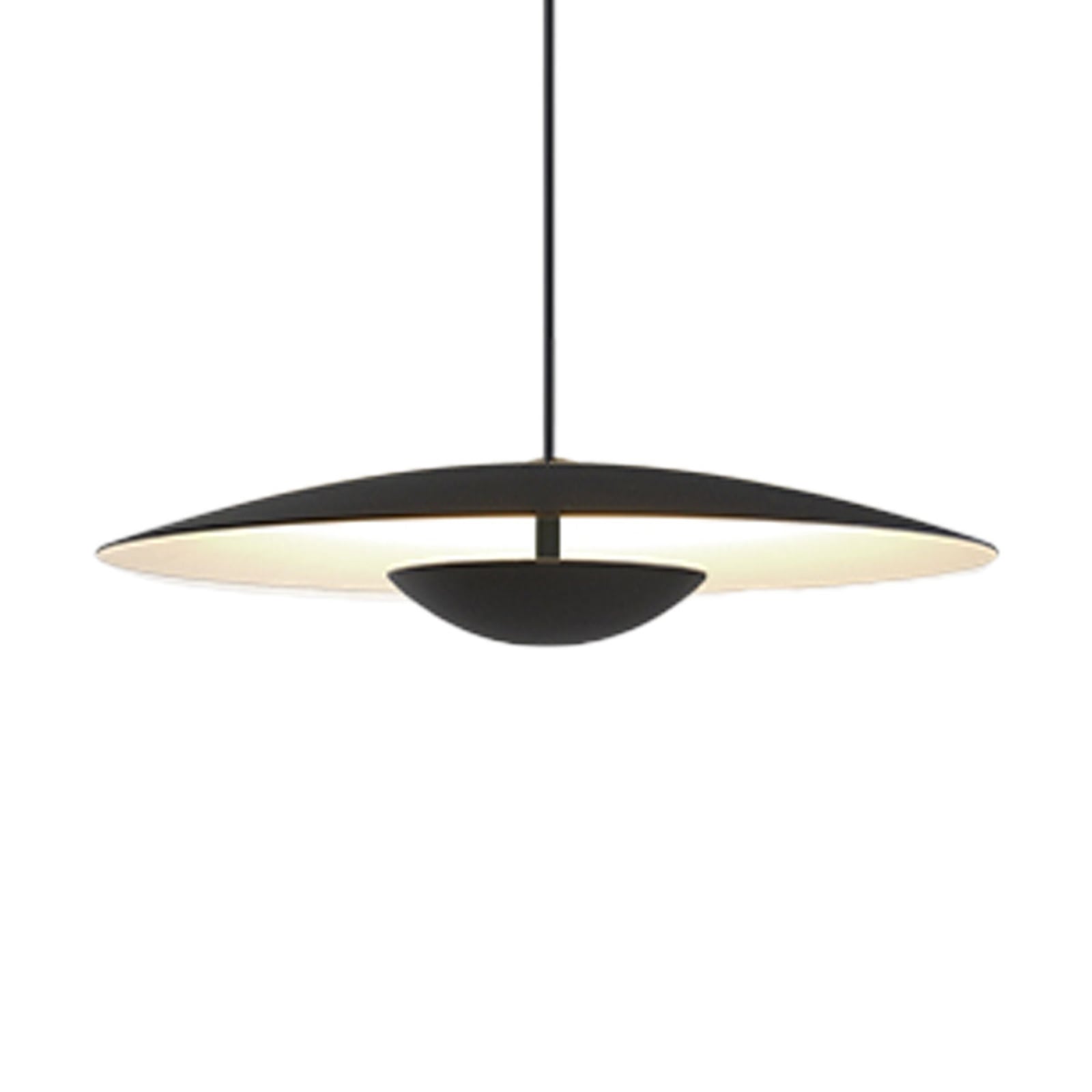 LED pendellampe Ginger aluminium dimbar Ø20 cm svart/hvit forfra