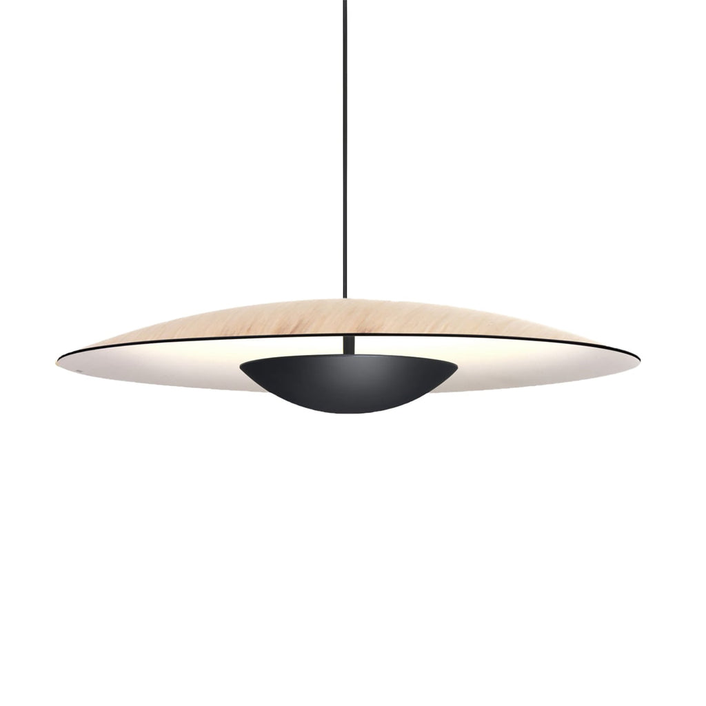 LED pendellampe Ginger dimbar eik/hvit forfra