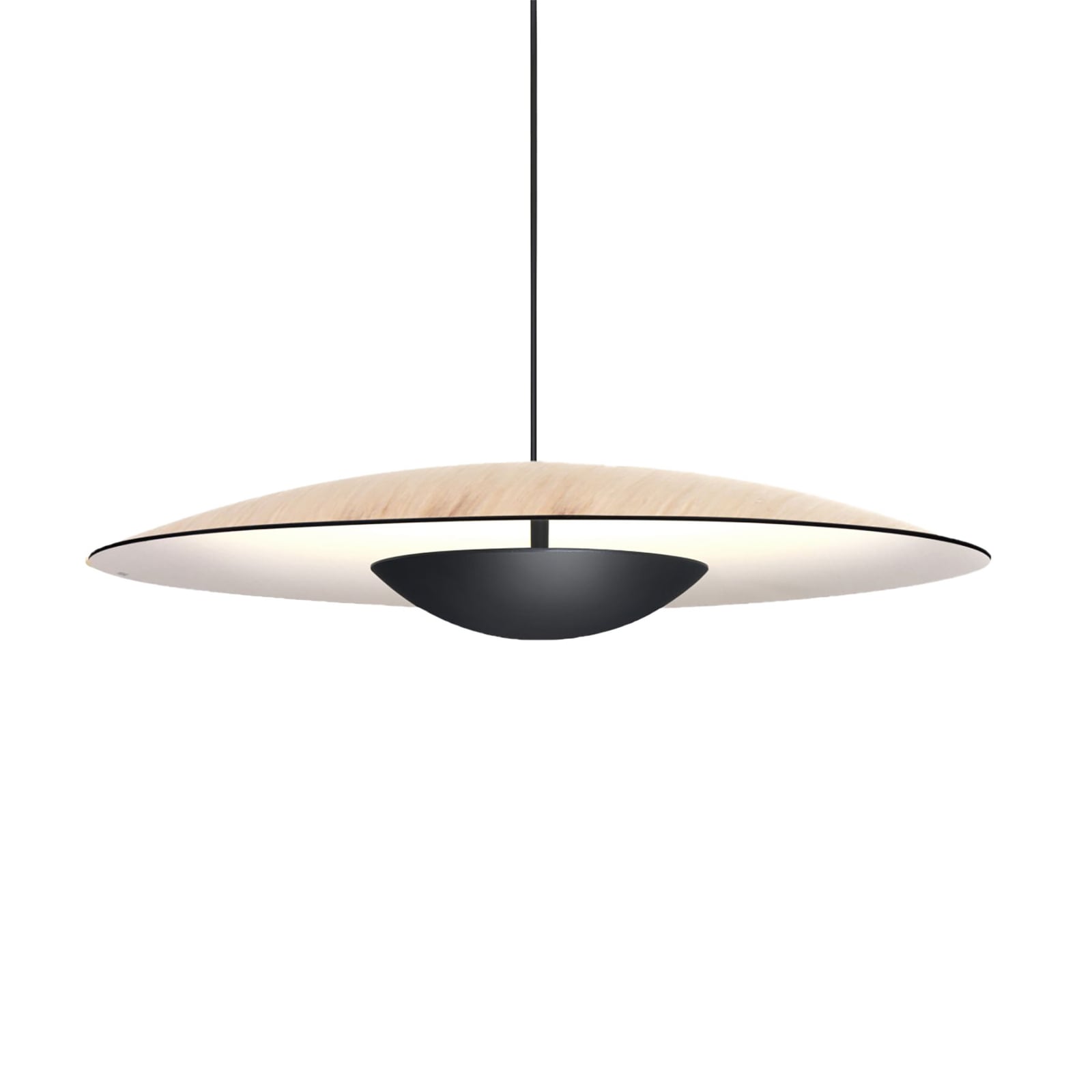 LED pendellampe Ginger dimbar eik/hvit forfra