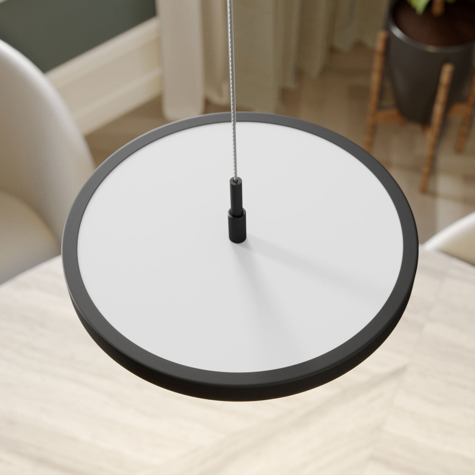 LED pendellampe Gion dimbar aluminium/svart nærbilde av LED-plate