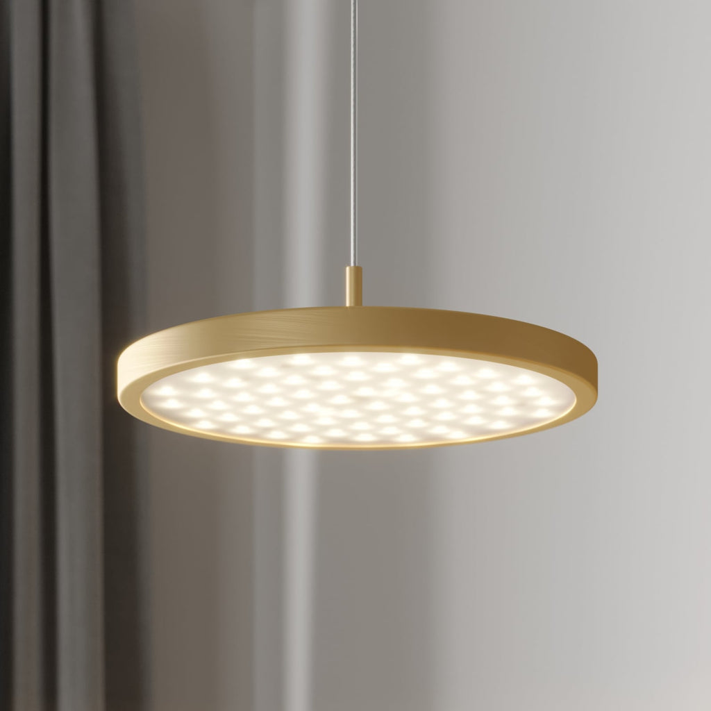 LED pendellampe Gion dimbar hvit/messing forfra
