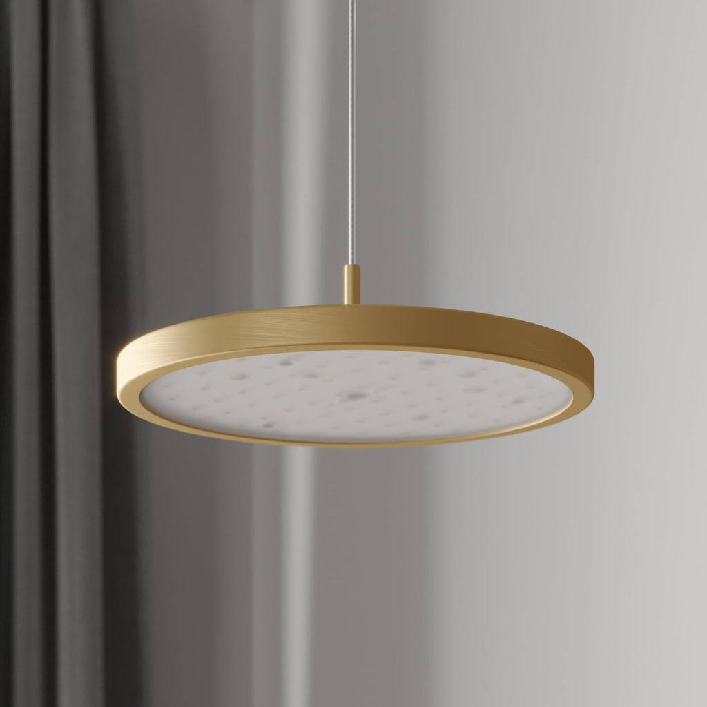 LED pendellampe Gion dimbar hvit/messing detalj av messingring