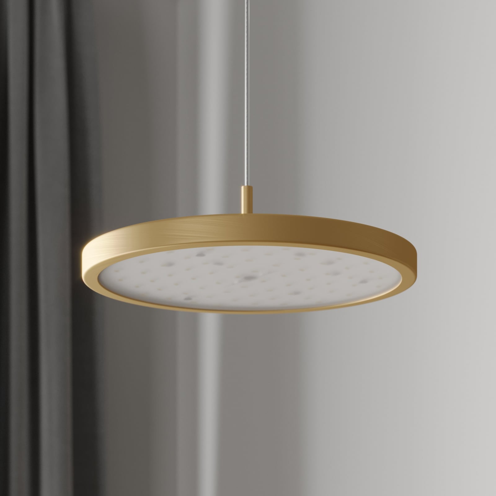 LED pendellampe Gion dimbar hvit/messing detalj av messingring