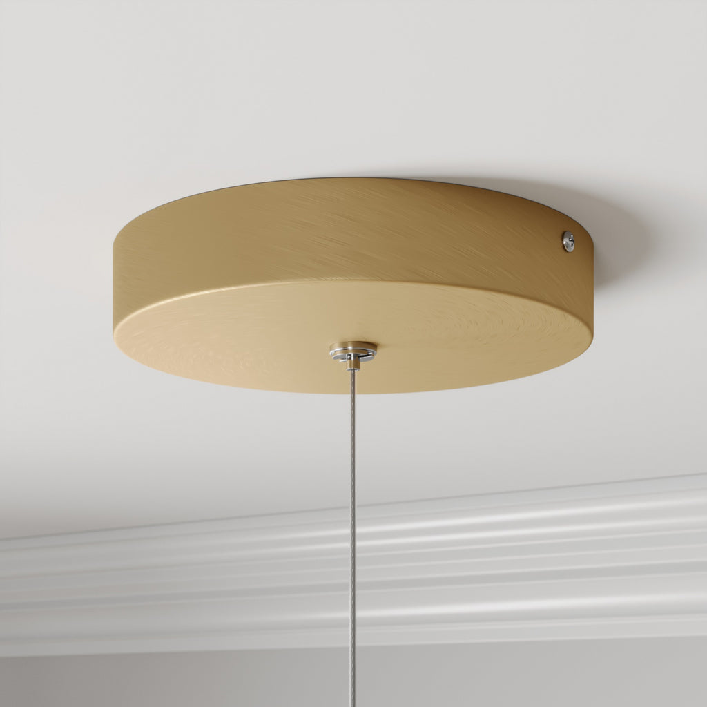 LED pendellampe Gion dimbar hvit/messing montert i rom
