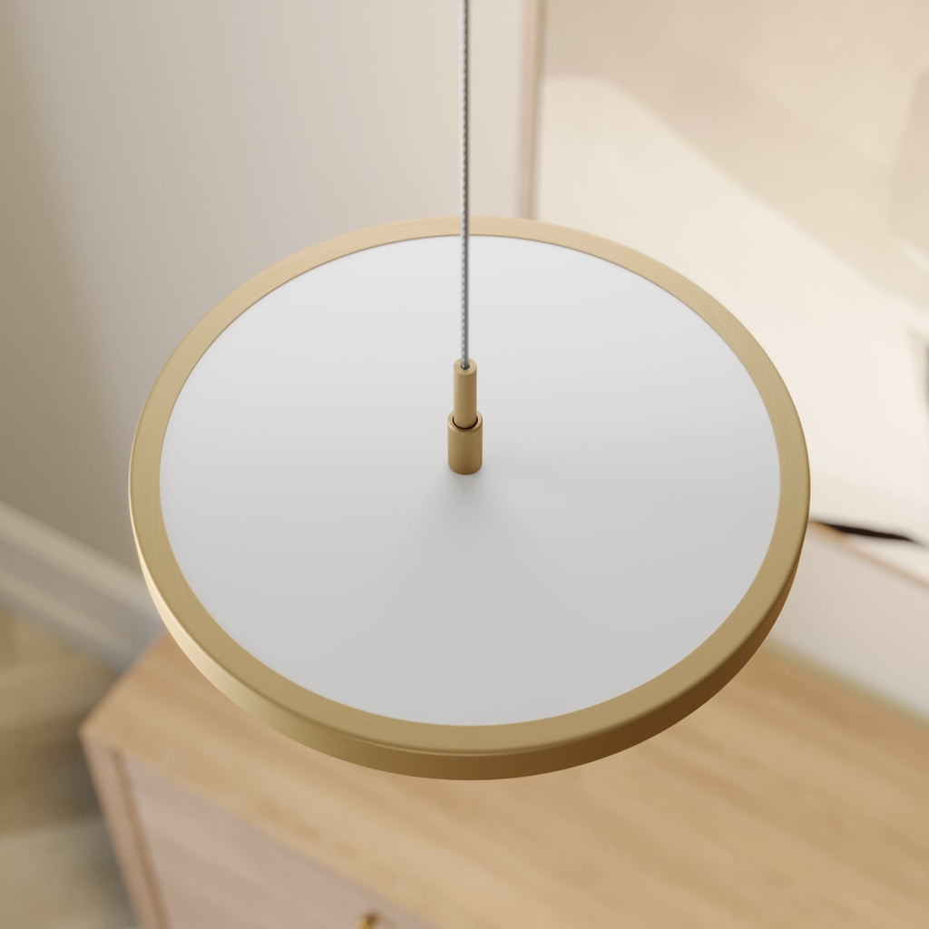 LED pendellampe Gion dimbar hvit/messing nærbilde av LED-plate