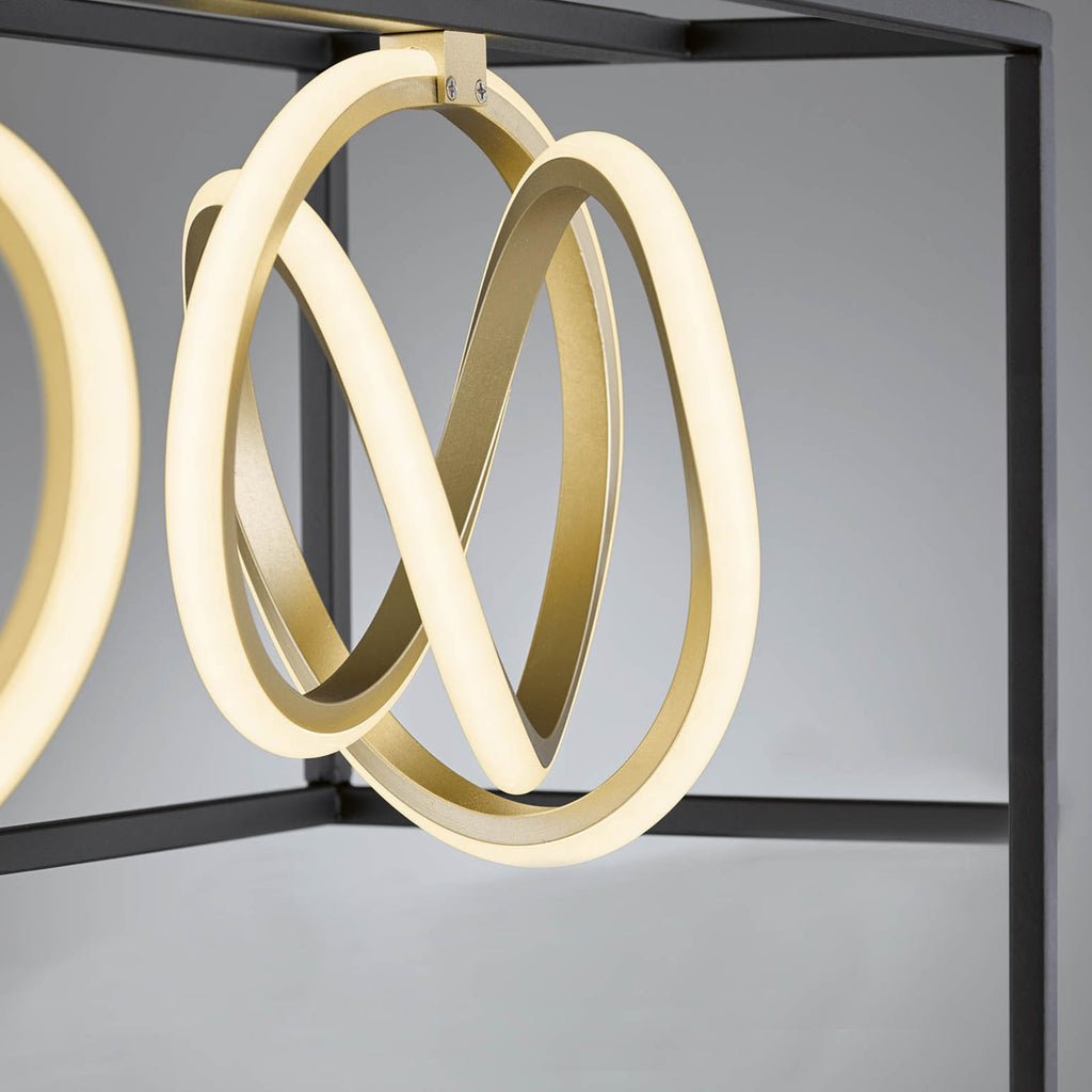 LED pendellampe Gisi 4-lys CCT dimbar med fjernkontroll sideprofil