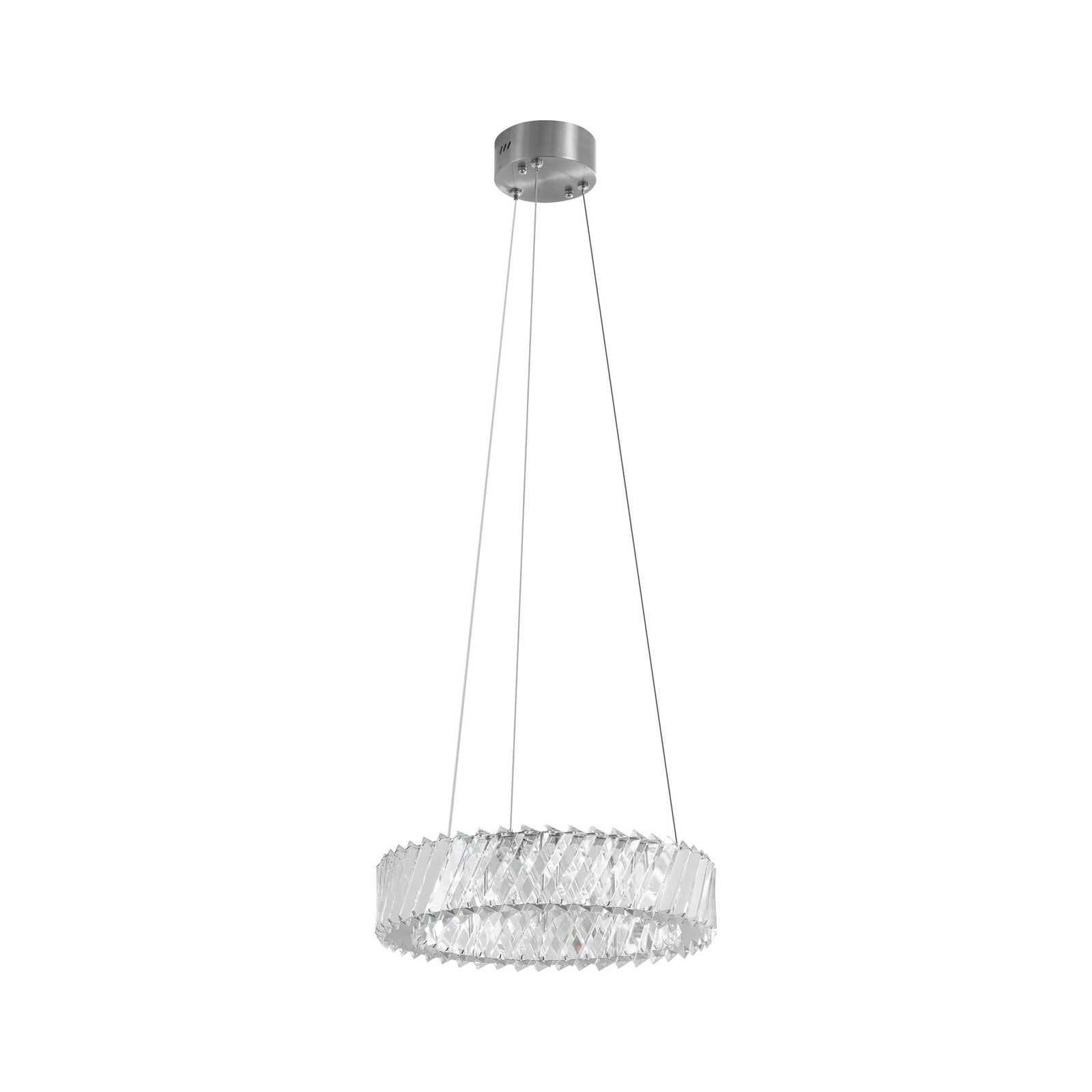 Detalj av krystallglass på LED pendellampe Glacis krom
