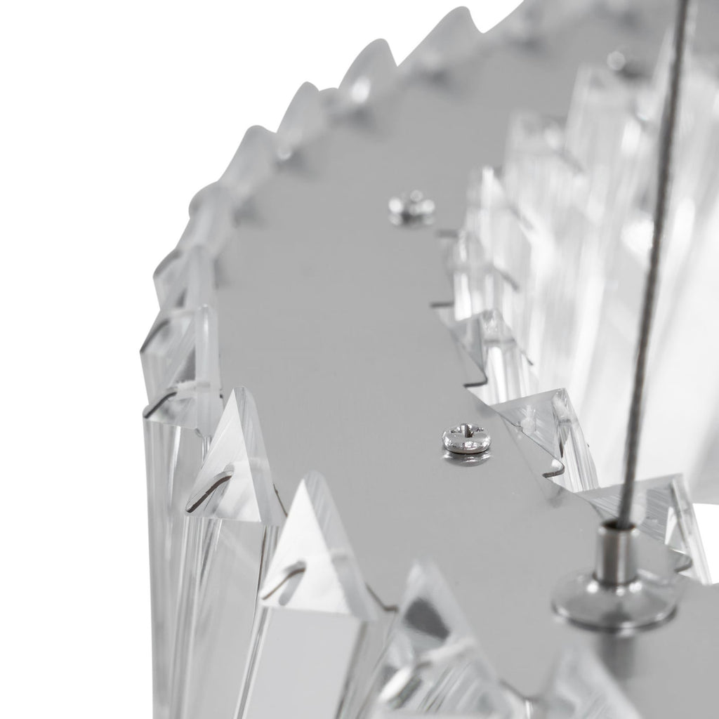 LED pendellampe Glacis rustfritt stål og glass detalj