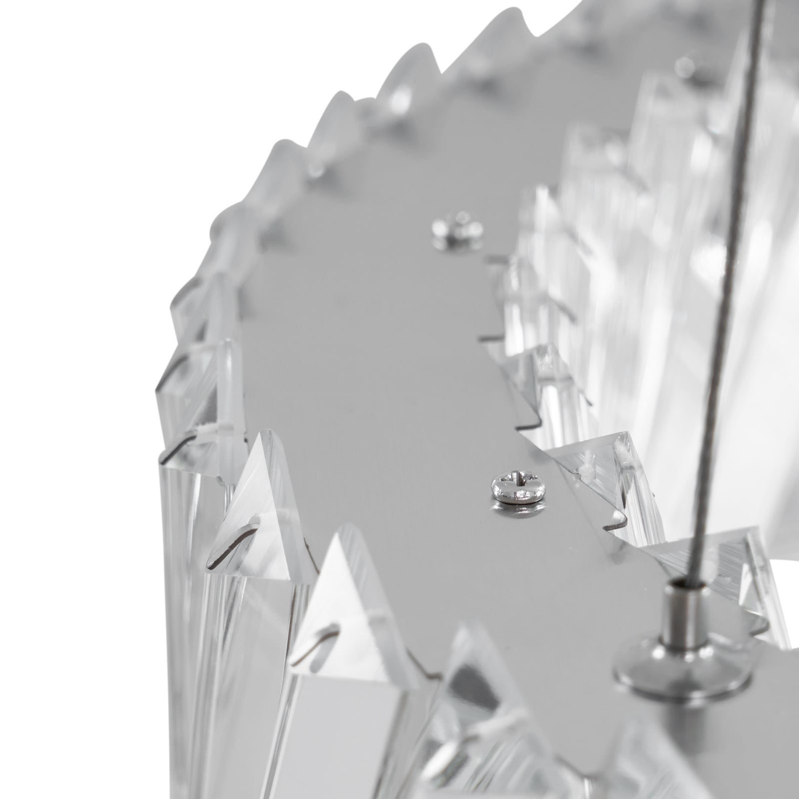 LED pendellampe Glacis rustfritt stål og glass detalj