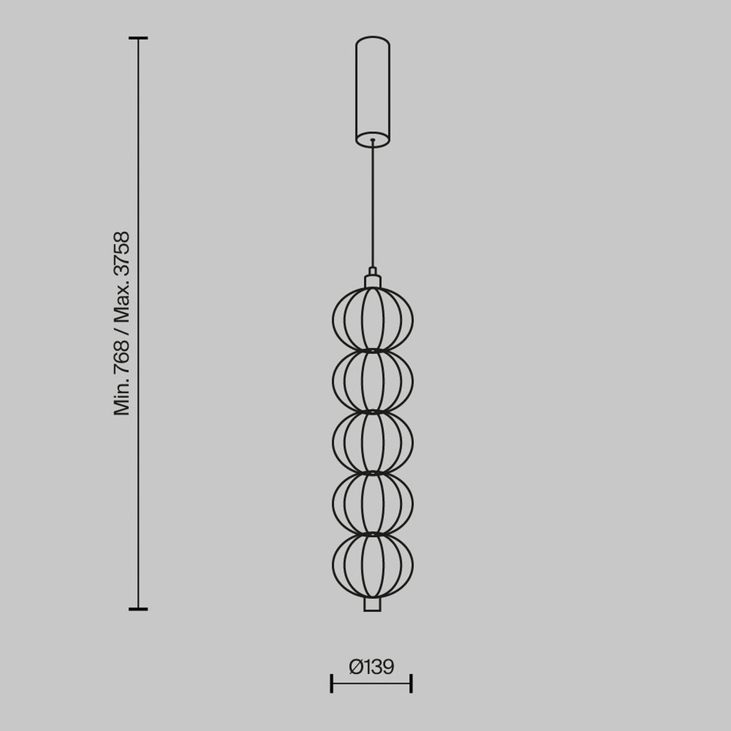LED pendellampe Golden Cage bakside