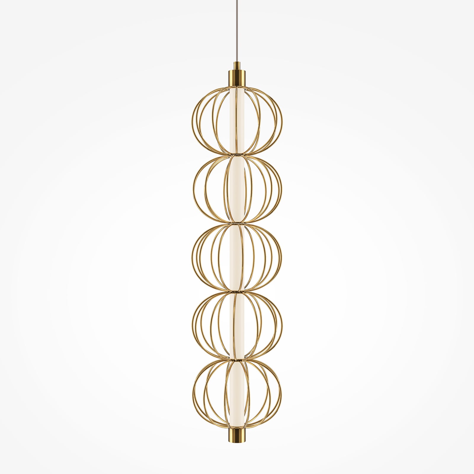 LED pendellampe Golden Cage detalj av burdesign