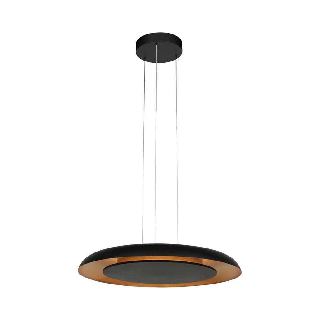 LED pendellampe Golden Veil svart/gull dimbar forfra