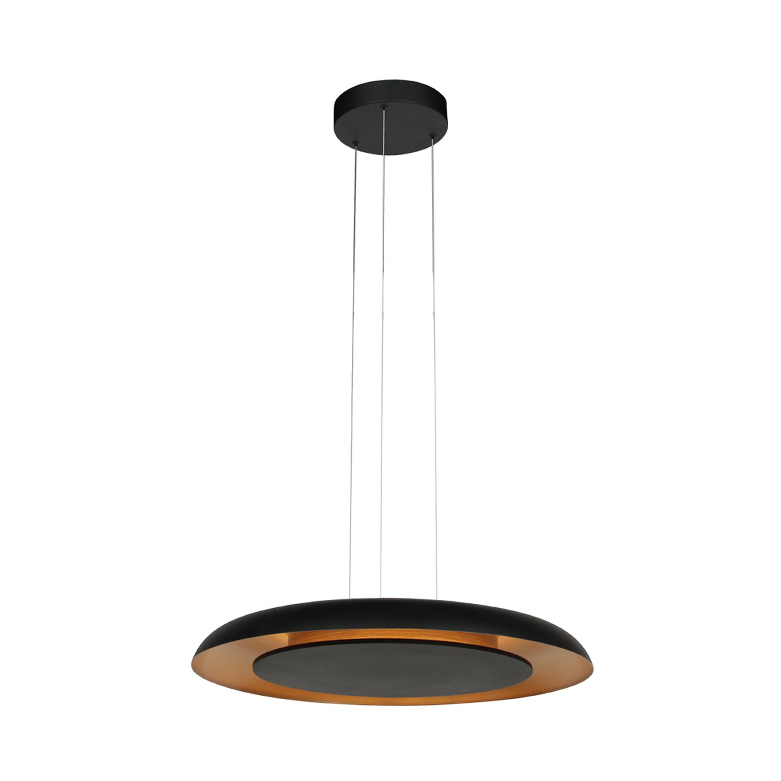 LED pendellampe Golden Veil svart/gull dimbar forfra