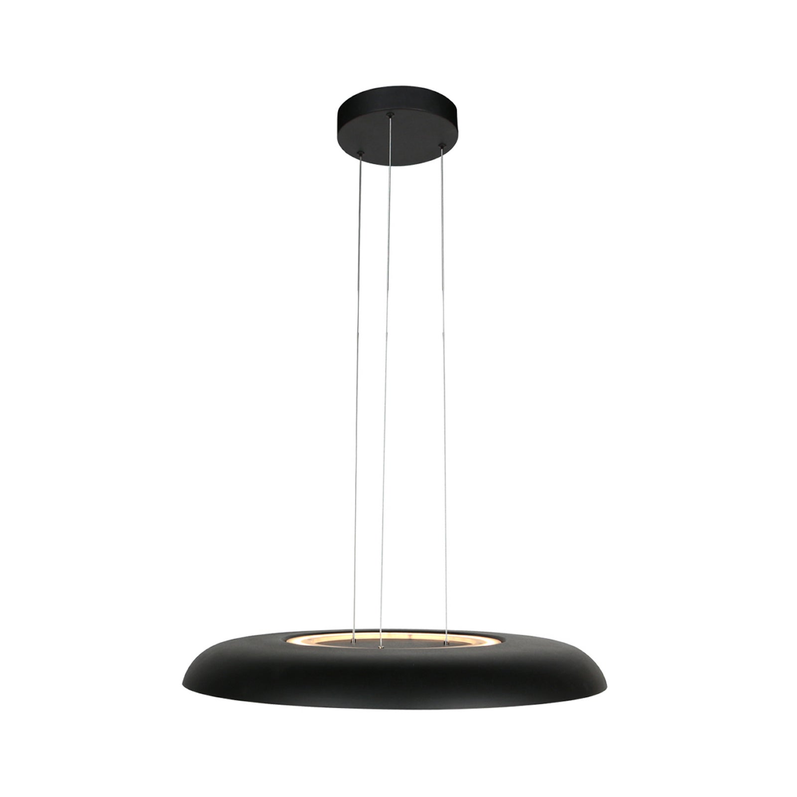 LED pendellampe Golden Veil svart/gull montert i rom