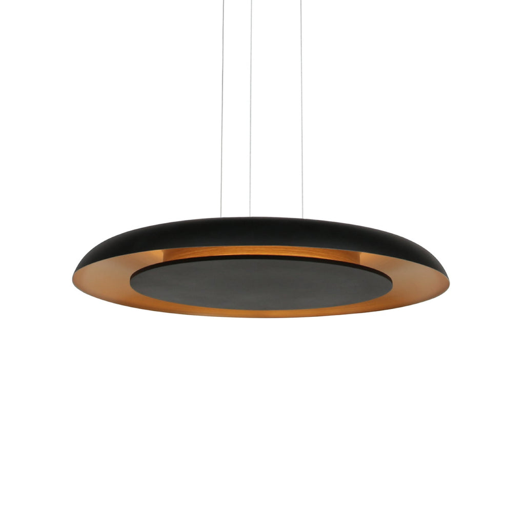 LED pendellampe Golden Veil svart/gull nærbilde av lyskilde