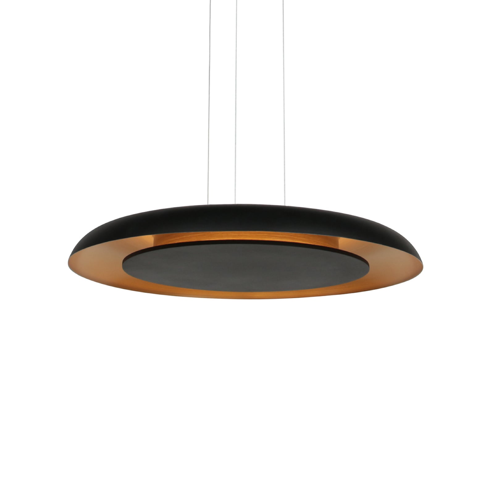 LED pendellampe Golden Veil svart/gull nærbilde av lyskilde