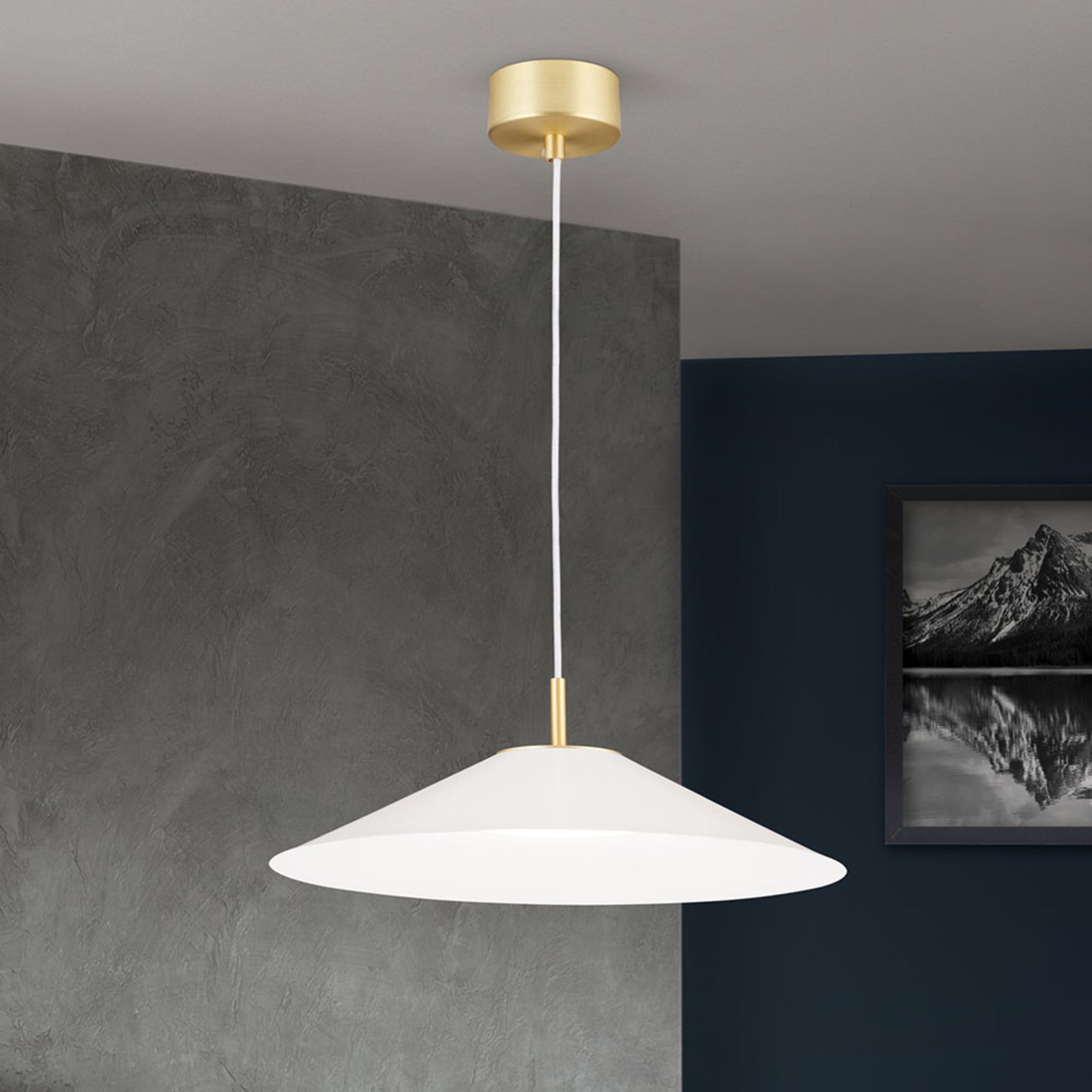 LED pendellampe Gourmet dimbar hvit stål Ø35 cm 22W bakside