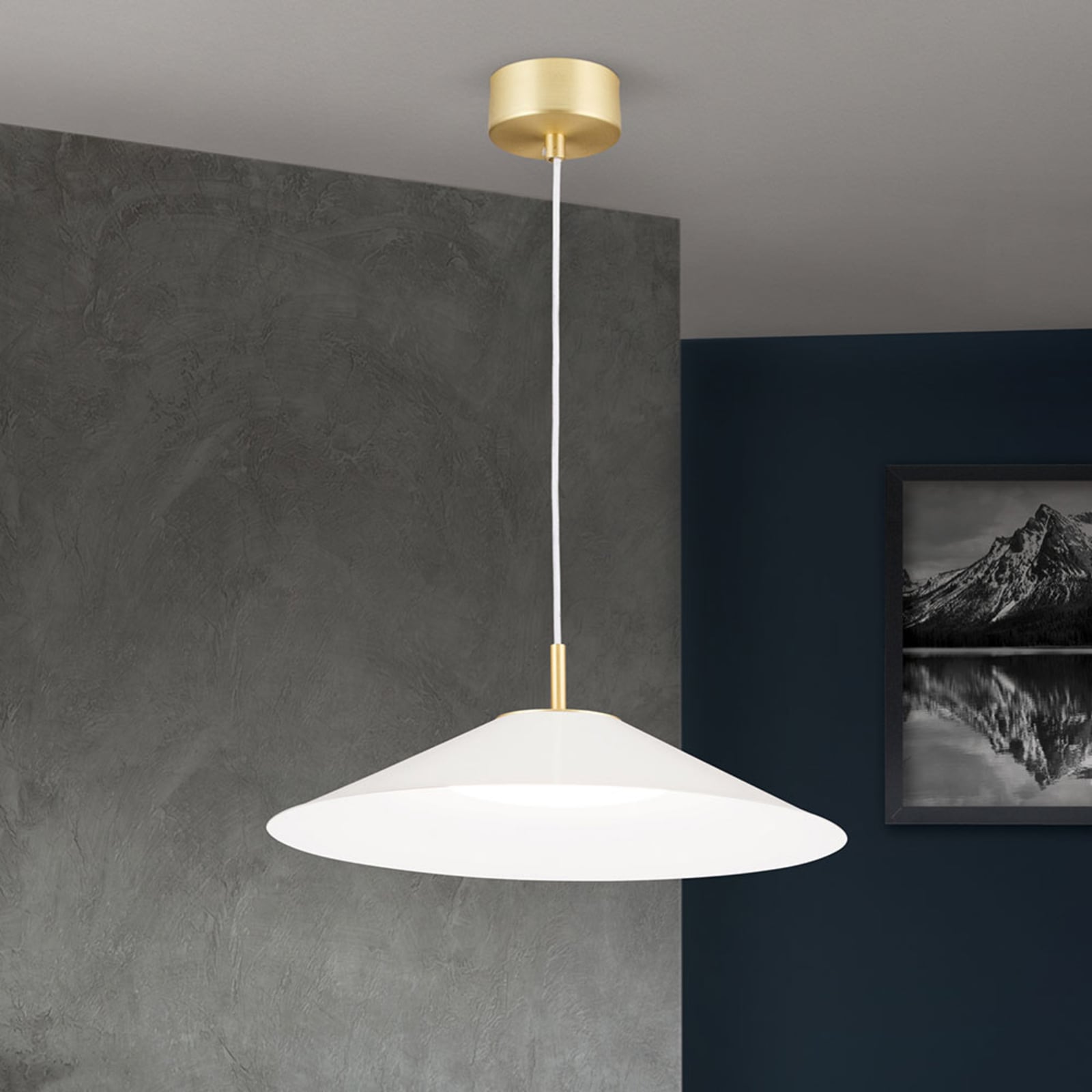 LED pendellampe Gourmet dimbar hvit stål Ø35 cm 22W detalj av skjerm