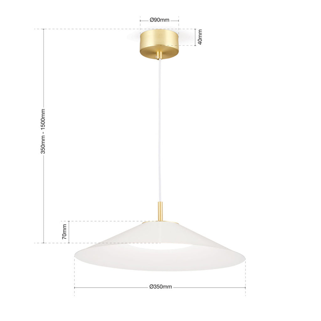 LED pendellampe Gourmet dimbar hvit stål Ø35 cm 22W sideprofil