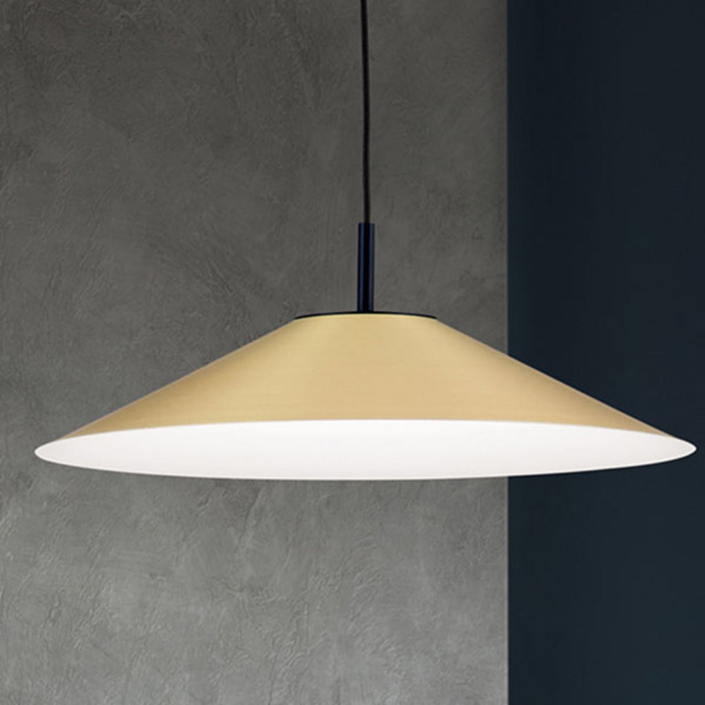 LED pendellampe Gourmet dimbar matt messing Ø35 cm 22W forfra