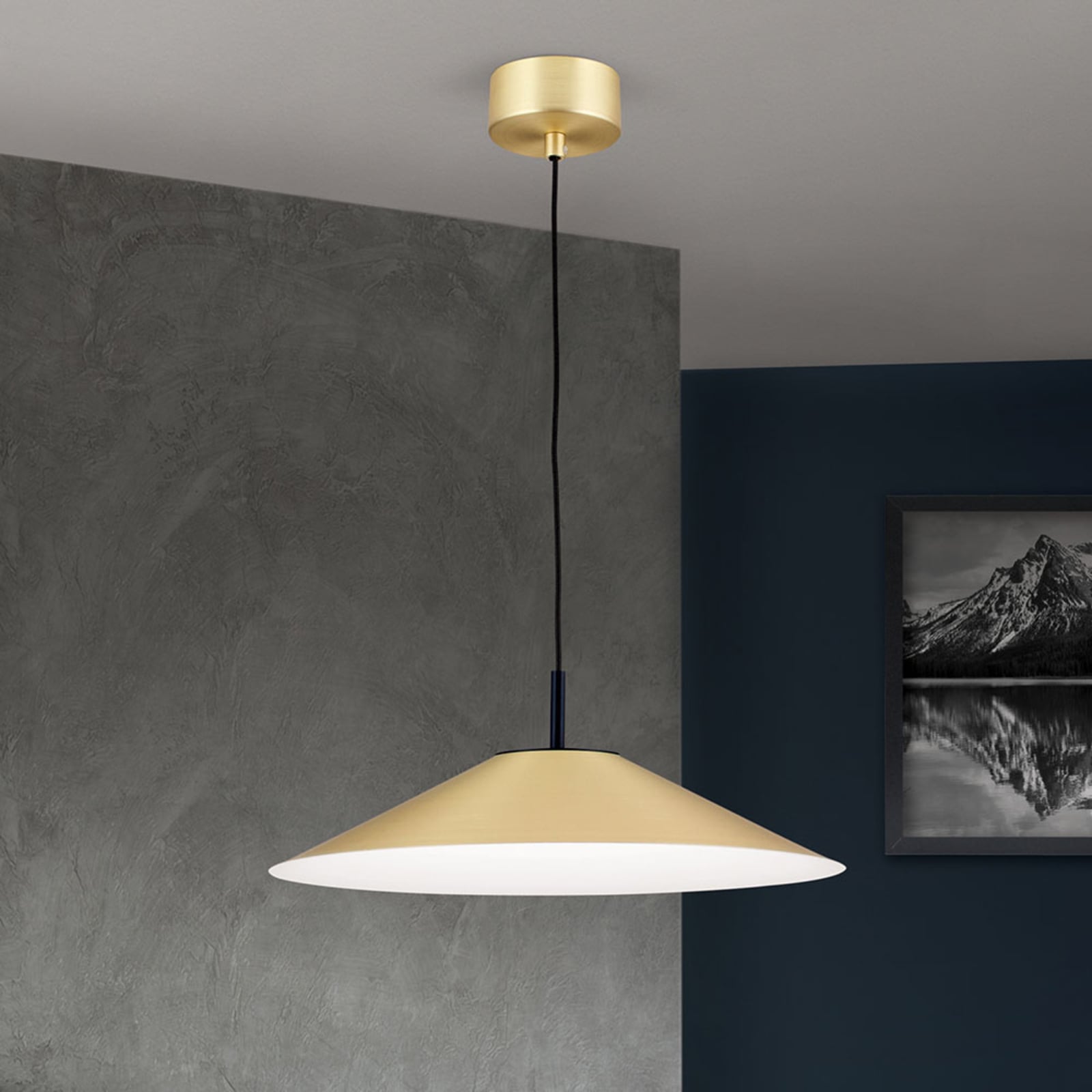 LED pendellampe Gourmet dimbar matt messing Ø35 cm 22W bakside