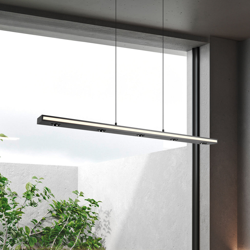LED pendellampe Graham opp og ned dimbar CCT svart 109 cm forfra