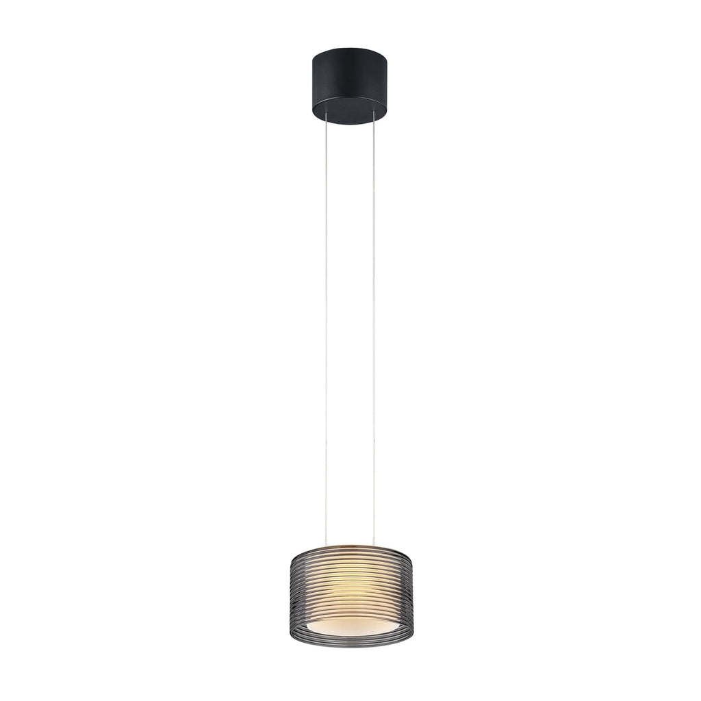 LED pendellampe Grand Groove dimbar glass røykgrå bakside