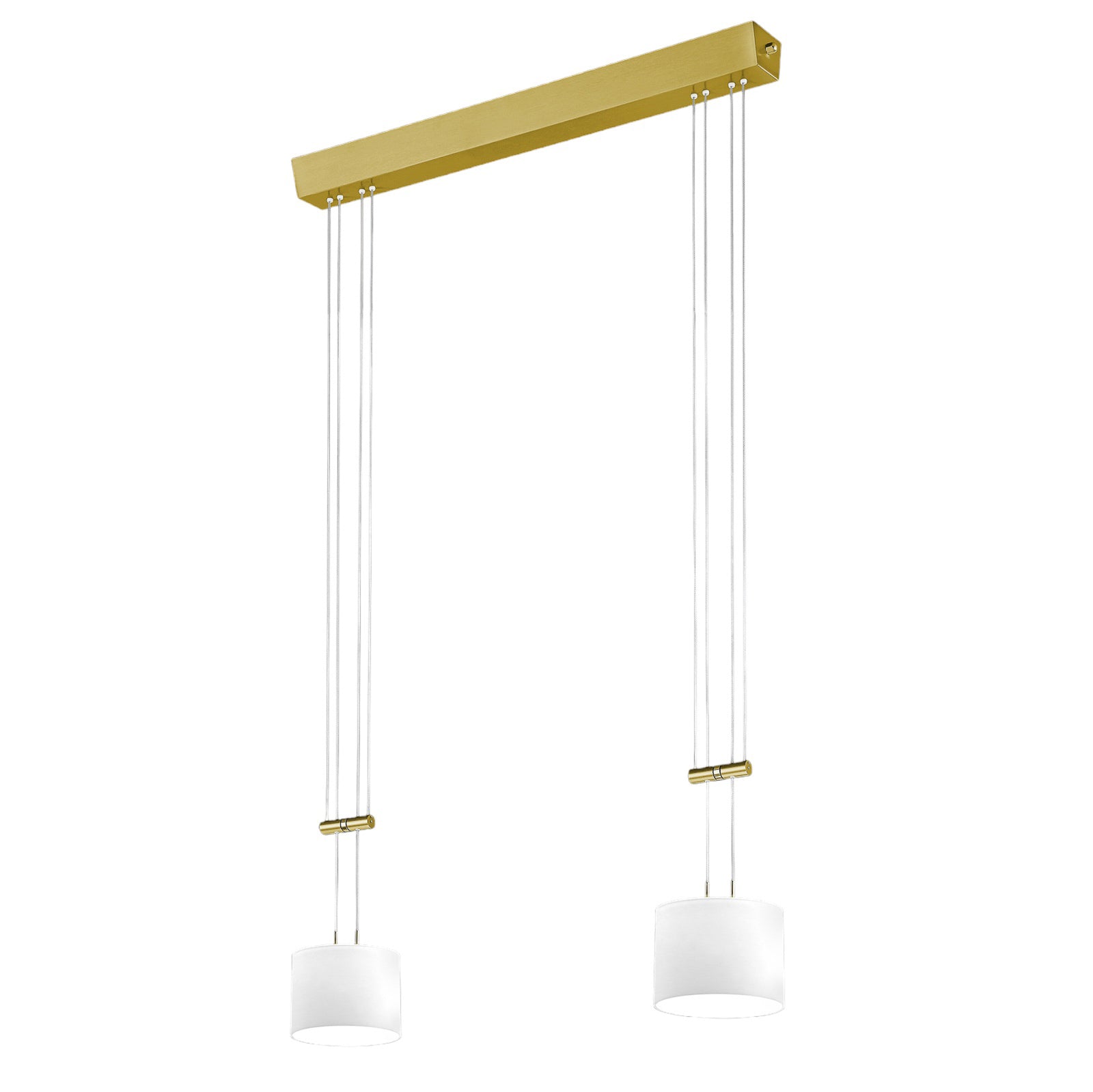 LED pendellampe Grazia 2-lys Zigbee dimbar messing 71 cm forfra