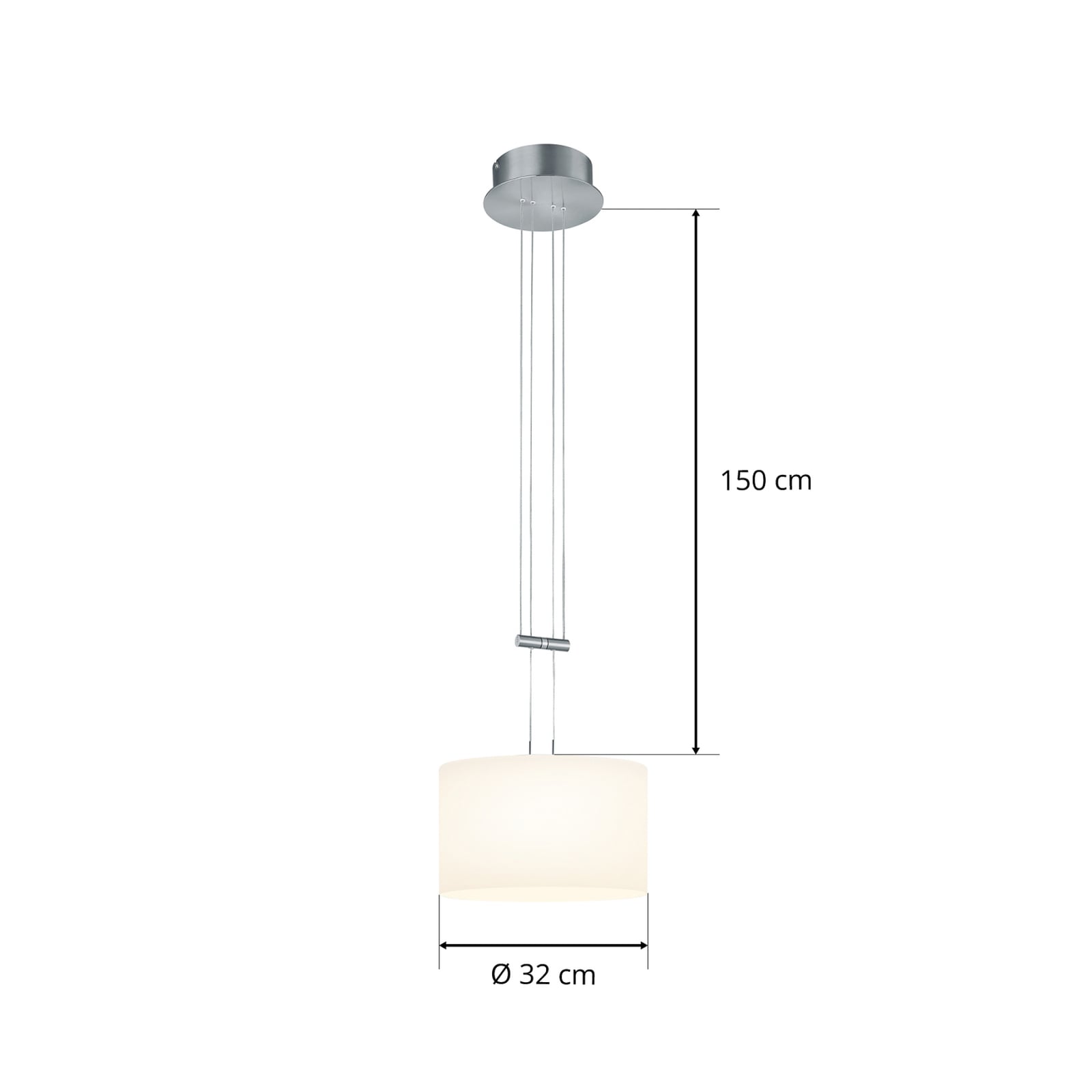LED pendellampe Grazia Zigbee dimbar opalglass Ø32 cm detalj