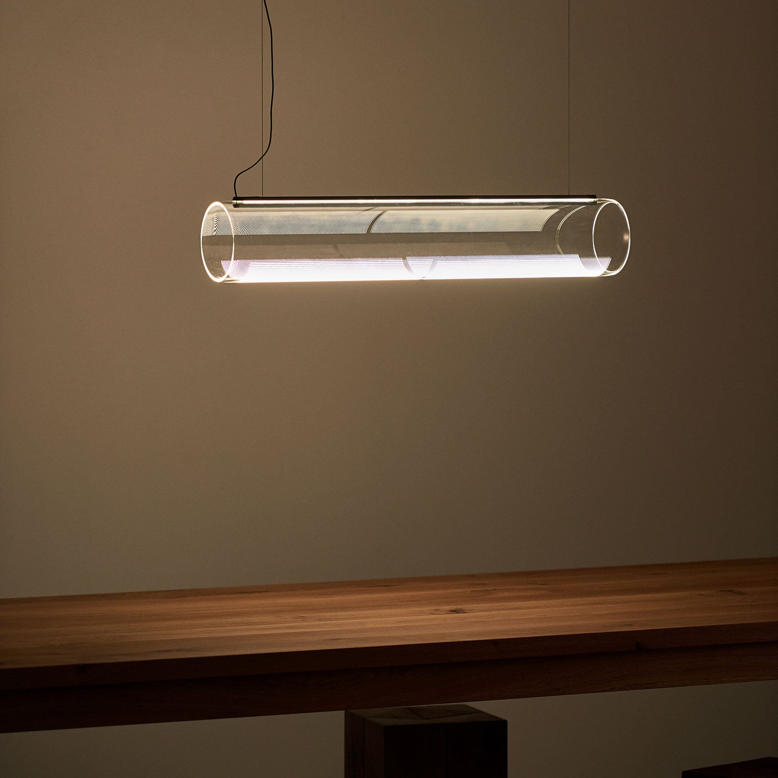 LED pendellampe Guise borosilikatglass grafitt bakside