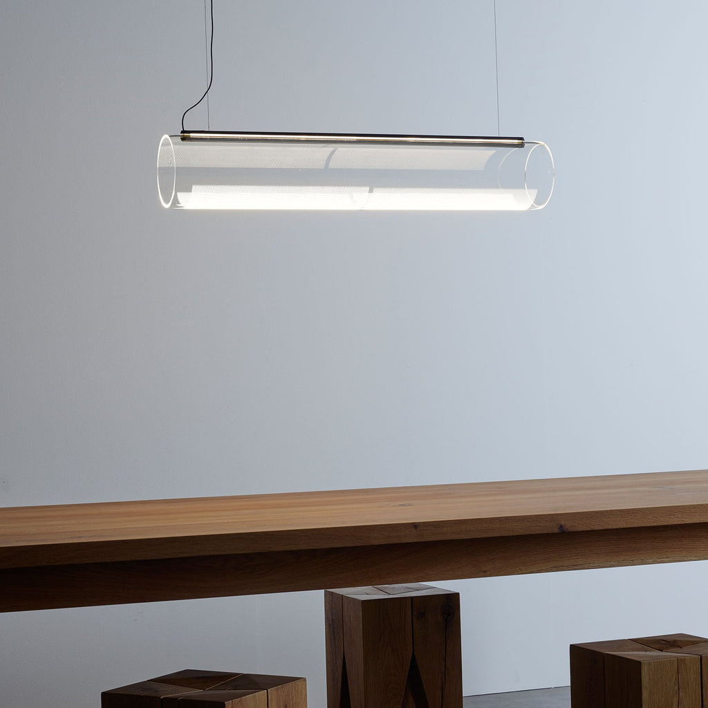 LED pendellampe Guise borosilikatglass grafitt sideprofil