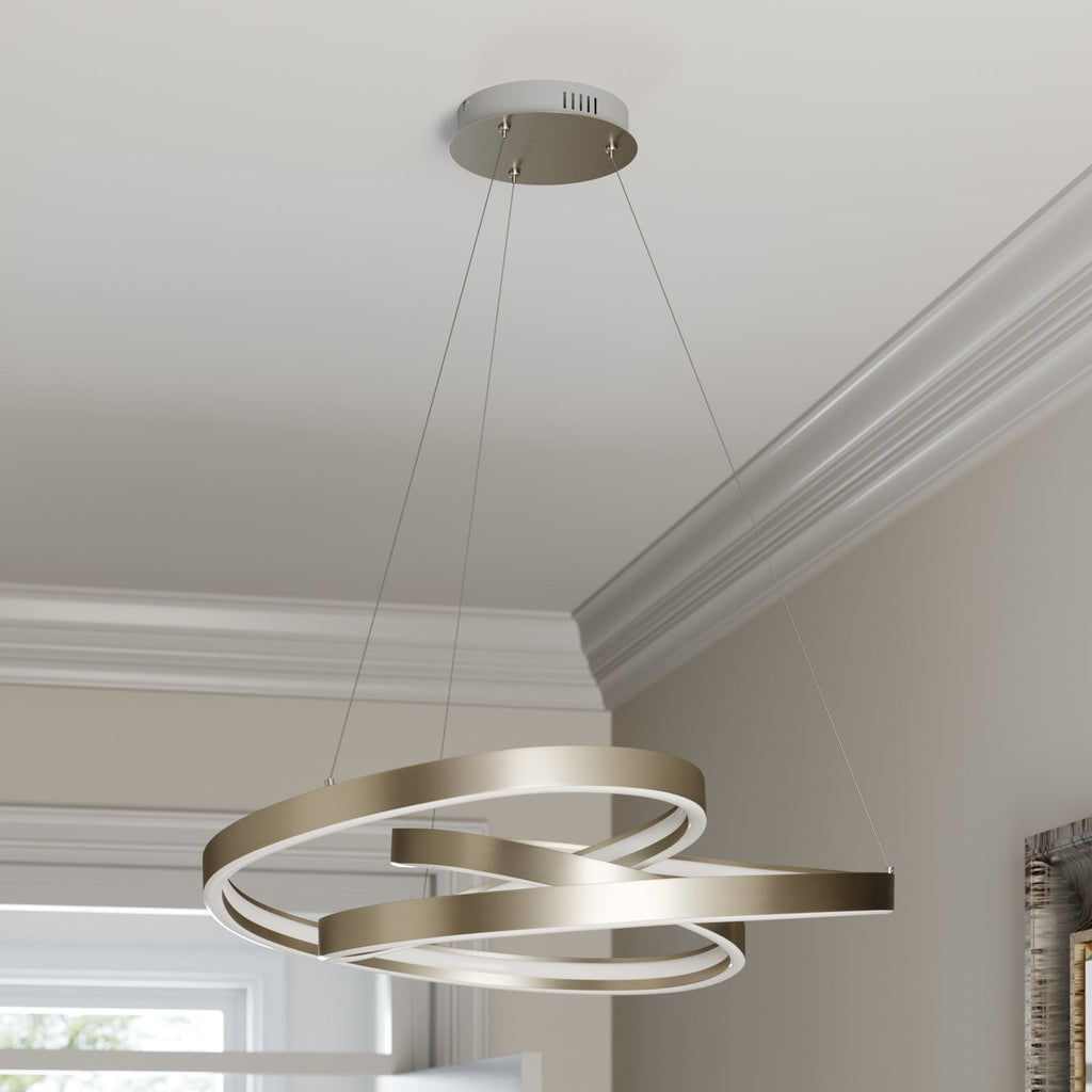 LED pendellampe Gunbritt sølv dimbar detalj av lampe