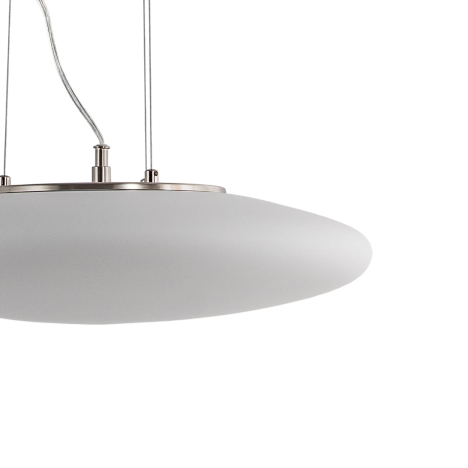 LED pendellampe Gunda opalglass dimbar sett fra siden